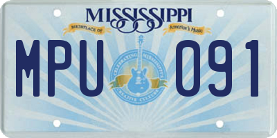 MS license plate MPU091
