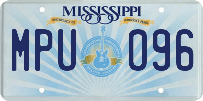MS license plate MPU096