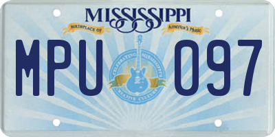 MS license plate MPU097