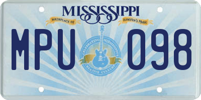 MS license plate MPU098