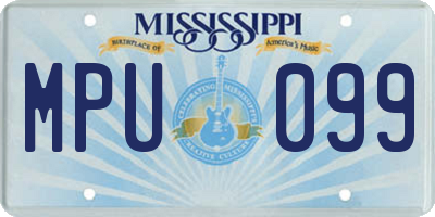 MS license plate MPU099