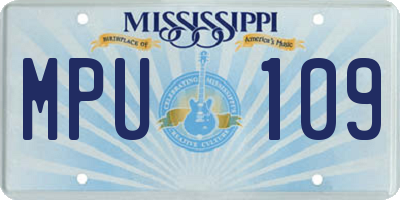 MS license plate MPU109