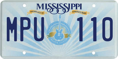 MS license plate MPU110