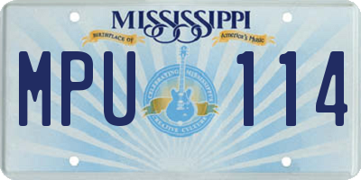 MS license plate MPU114