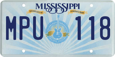 MS license plate MPU118