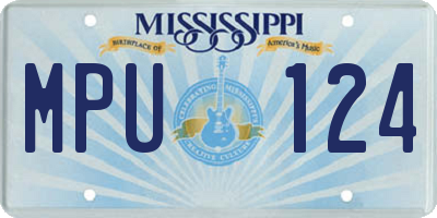 MS license plate MPU124