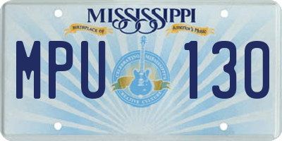MS license plate MPU130