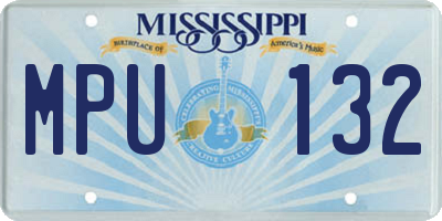 MS license plate MPU132
