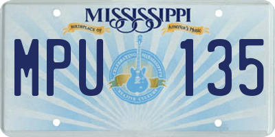 MS license plate MPU135