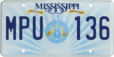 MS license plate MPU136