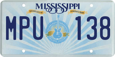 MS license plate MPU138
