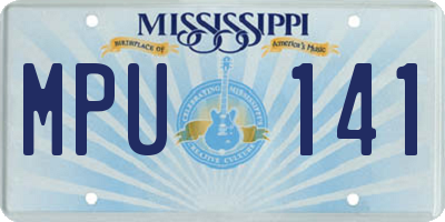 MS license plate MPU141