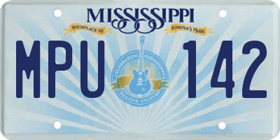 MS license plate MPU142
