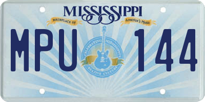 MS license plate MPU144