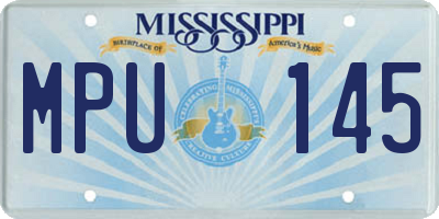 MS license plate MPU145