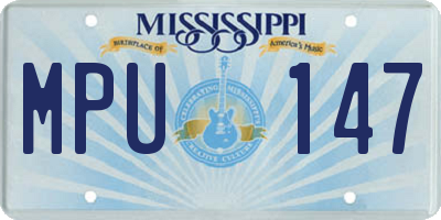 MS license plate MPU147