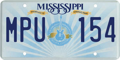 MS license plate MPU154