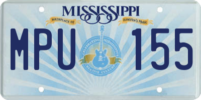 MS license plate MPU155