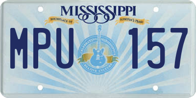 MS license plate MPU157