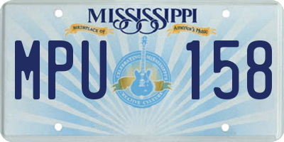 MS license plate MPU158