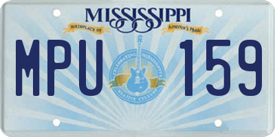 MS license plate MPU159