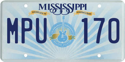 MS license plate MPU170