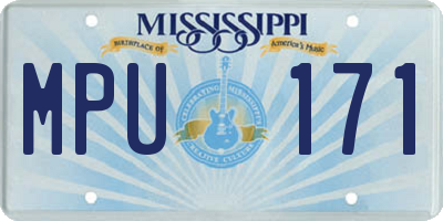 MS license plate MPU171