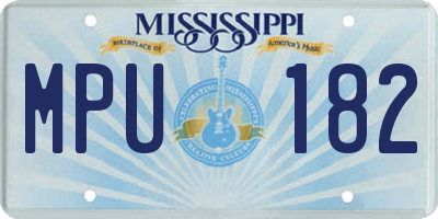 MS license plate MPU182