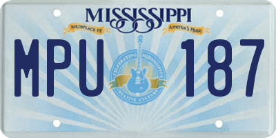 MS license plate MPU187