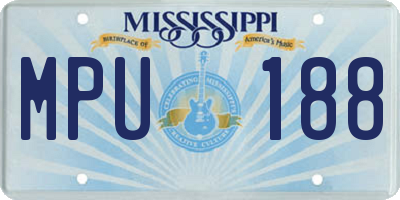 MS license plate MPU188