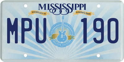 MS license plate MPU190