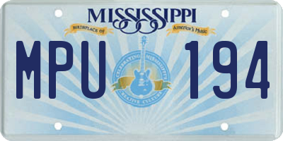 MS license plate MPU194