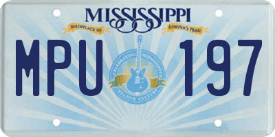 MS license plate MPU197
