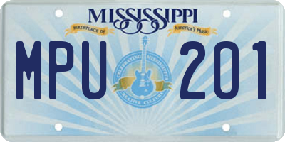 MS license plate MPU201