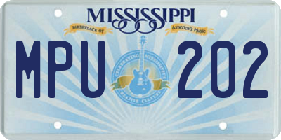 MS license plate MPU202