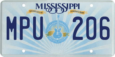 MS license plate MPU206