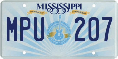 MS license plate MPU207