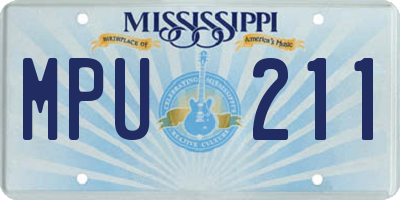 MS license plate MPU211
