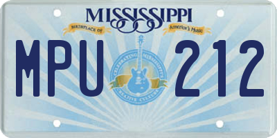 MS license plate MPU212