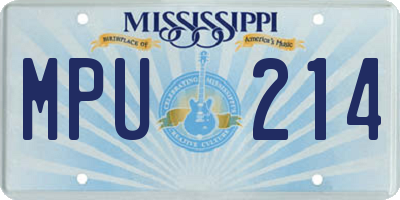 MS license plate MPU214