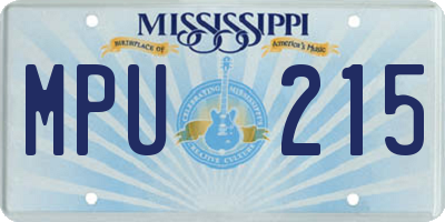 MS license plate MPU215