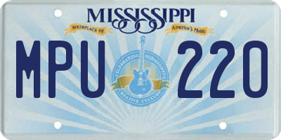 MS license plate MPU220