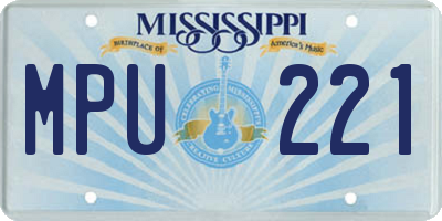 MS license plate MPU221