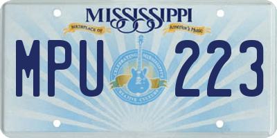 MS license plate MPU223