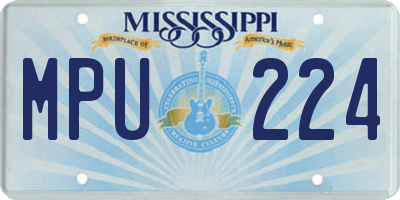MS license plate MPU224