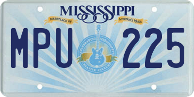 MS license plate MPU225