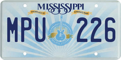 MS license plate MPU226