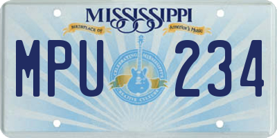 MS license plate MPU234