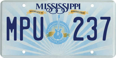 MS license plate MPU237