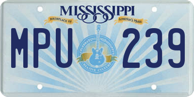 MS license plate MPU239